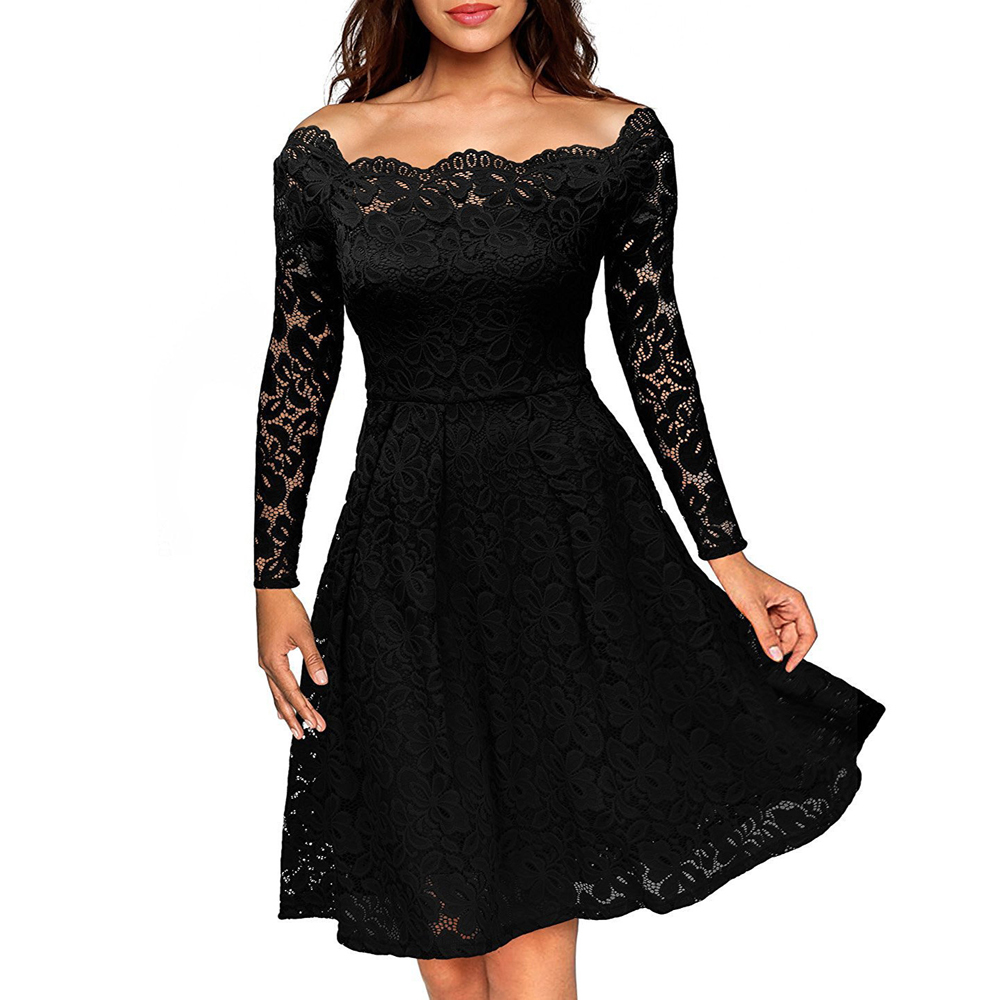 New Arrivel Elegant Women Formal Office Work OL Business Dress Summer Slash Neck Long Sleeve Midi Lace Dress MT1330, Black
New Arrivel Elegant Women Formal Office Work OL Business Dress Summer Slash Neck Long Sleeve Midi Lace Dress MT1330, Black