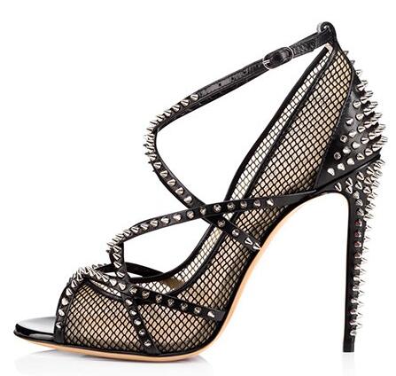 Women Sliver Spikes Fishnet Extreme High Heels 2018 Sexy Ladies Strappy Pumps Black Mesh Shoes Peep Toe Rivets Sandals Stilettos
Women Sliver Spikes Fishnet Extreme High Heels 2018 Sexy Ladies Strappy Pumps Black Mesh Shoes Peep Toe Rivets Sandals Stilettos
