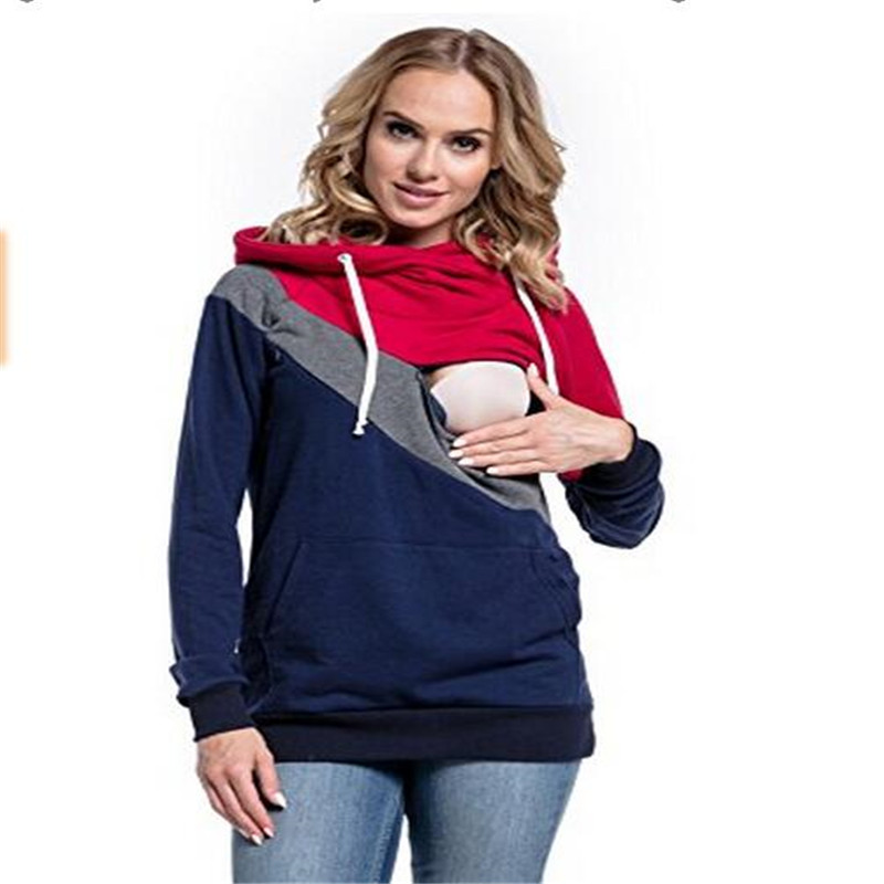 Plus Size Pregnancy Nursing Long Sleeves Maternity Clothes Hooded Breastfeeding Tops Patchwork T-shirt for Pregnant Women
Plus Size Pregnancy Nursing Long Sleeves Maternity Clothes Hooded Breastfeeding Tops Patchwork T-shirt for Pregnant Women