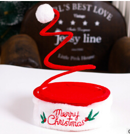 Christmas Spiral Spring Caps Children Adult Red Christmas Hat With White Plush Merry Christmas For New Year Decoration