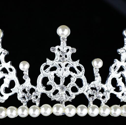 hot sale wedding crown pearls rhinestone bridal hair accessorie fascinator crown tiara zapatos de las novias blancos coronas de la boda