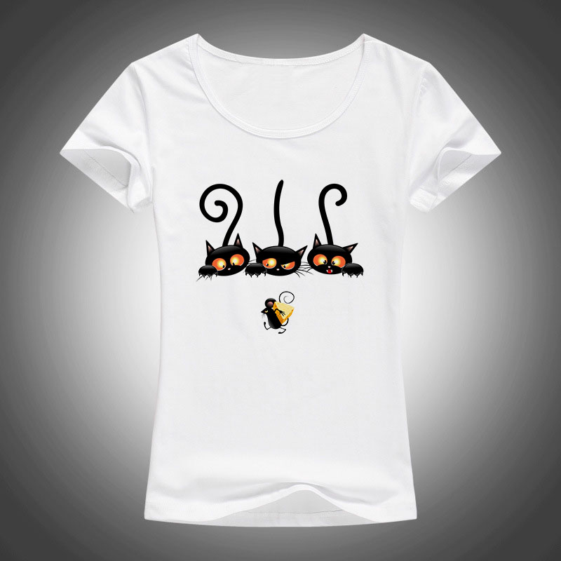 Novelty Printed T shirt Women Cartoon Cat and mouse 2017 Funny Female Short Sleeve O-Neck cats T-shirt Tops Hipster Clothing F96, White
Novelty Printed T shirt Women Cartoon Cat and mouse 2017 Funny Female Short Sleeve O-Neck cats T-shirt Tops Hipster Clothing F96, White