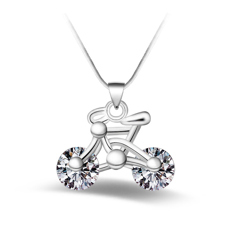 Silver Jewelry Pendant Fine White Diamond Bicycle Pendant 925 jewelry silver plated Necklace Fashion gift necklace Top Quality
Silver Jewelry Pendant Fine White Diamond Bicycle Pendant 925 jewelry silver plated Necklace Fashion gift necklace Top Quality