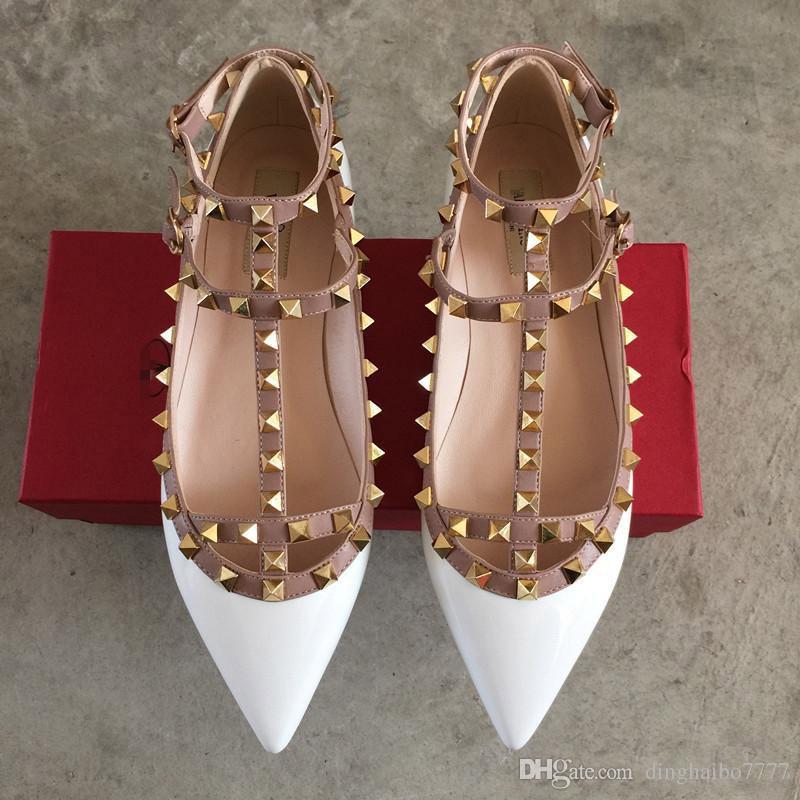 2018 Women Pumps Wedding Shoes Woman Flat Nude Fashion Ankle Straps Rivets Shoes Sexy Flat Sandals Bridal Shoes Size 34-42, Black
2018 Women Pumps Wedding Shoes Woman Flat Nude Fashion Ankle Straps Rivets Shoes Sexy Flat Sandals Bridal Shoes Size 34-42, Black