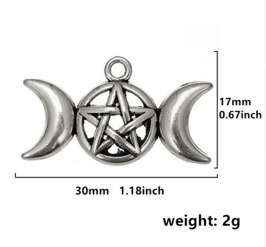 Triple Moon Goddess Pendant Charms Fit Necklace Bracelet Pentagram Pentacle Protection Antique Star, Bronze;silver
Triple Moon Goddess Pendant Charms Fit Necklace Bracelet Pentagram Pentacle Protection Antique Star, Bronze;silver