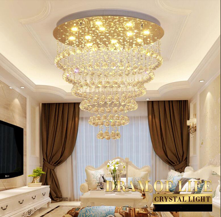 Modern LED Crystal Chandelier Large K9 Crystals Ceiling Lighting Fixtures Hotel Projects Staircase Lamps Restaurant Cottage Lights