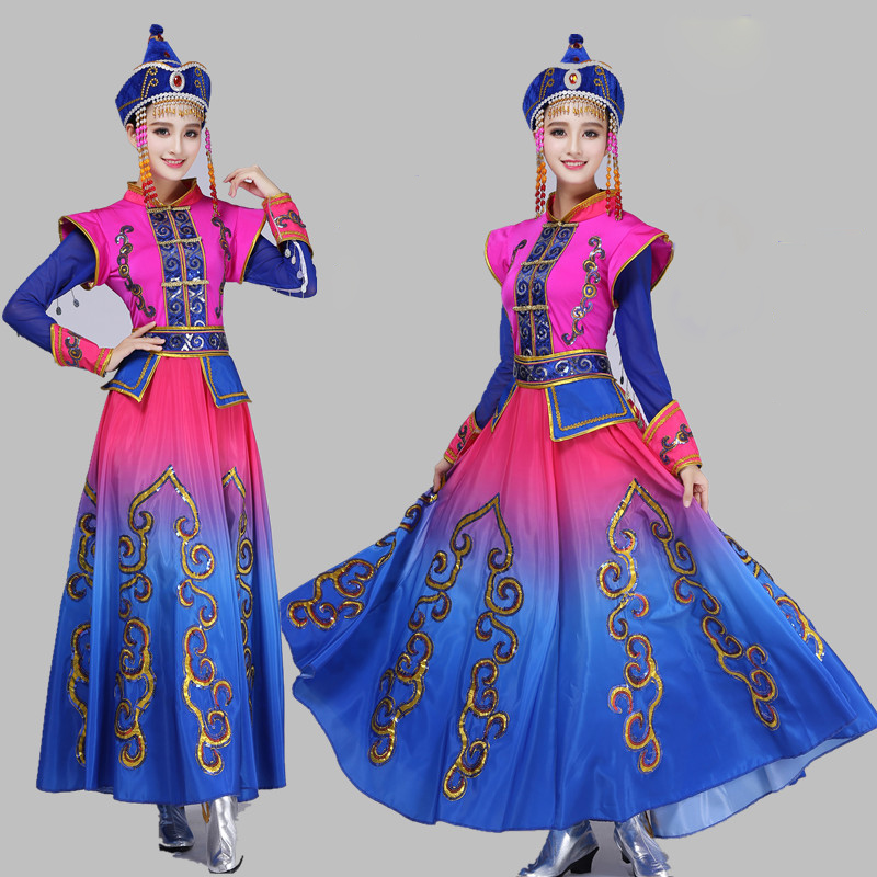 High quality Mongolian dance Costume Stage performance clothing female long gown Minority folk dance Clothing carnival princess Apparel, Picture color
High quality Mongolian dance Costume Stage performance clothing female long gown Minority folk dance Clothing carnival princess Apparel, Picture color