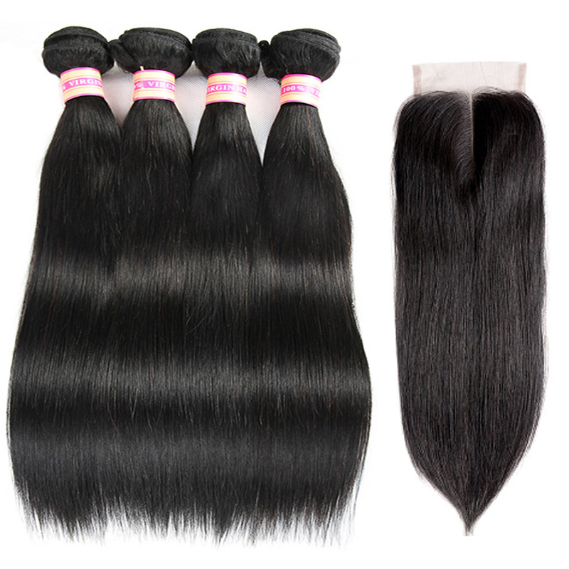Brazilian Straight Hair With Closure Bundles With Closure Malaysian Indian Peruvian Virgin Human Hair Bundles With 4*4 Lace Closures, Black
Brazilian Straight Hair With Closure Bundles With Closure Malaysian Indian Peruvian Virgin Human Hair Bundles With 4*4 Lace Closures, Black