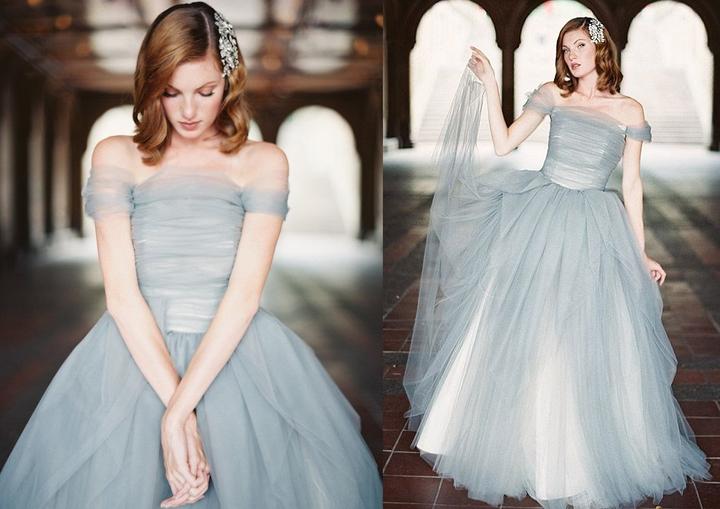 Grey Off Shoulder Tulle V Back New Bridal Wedding Dress Ruched Tiered Skirts Quinceanera Dresses Elegant Formal Party Dresses