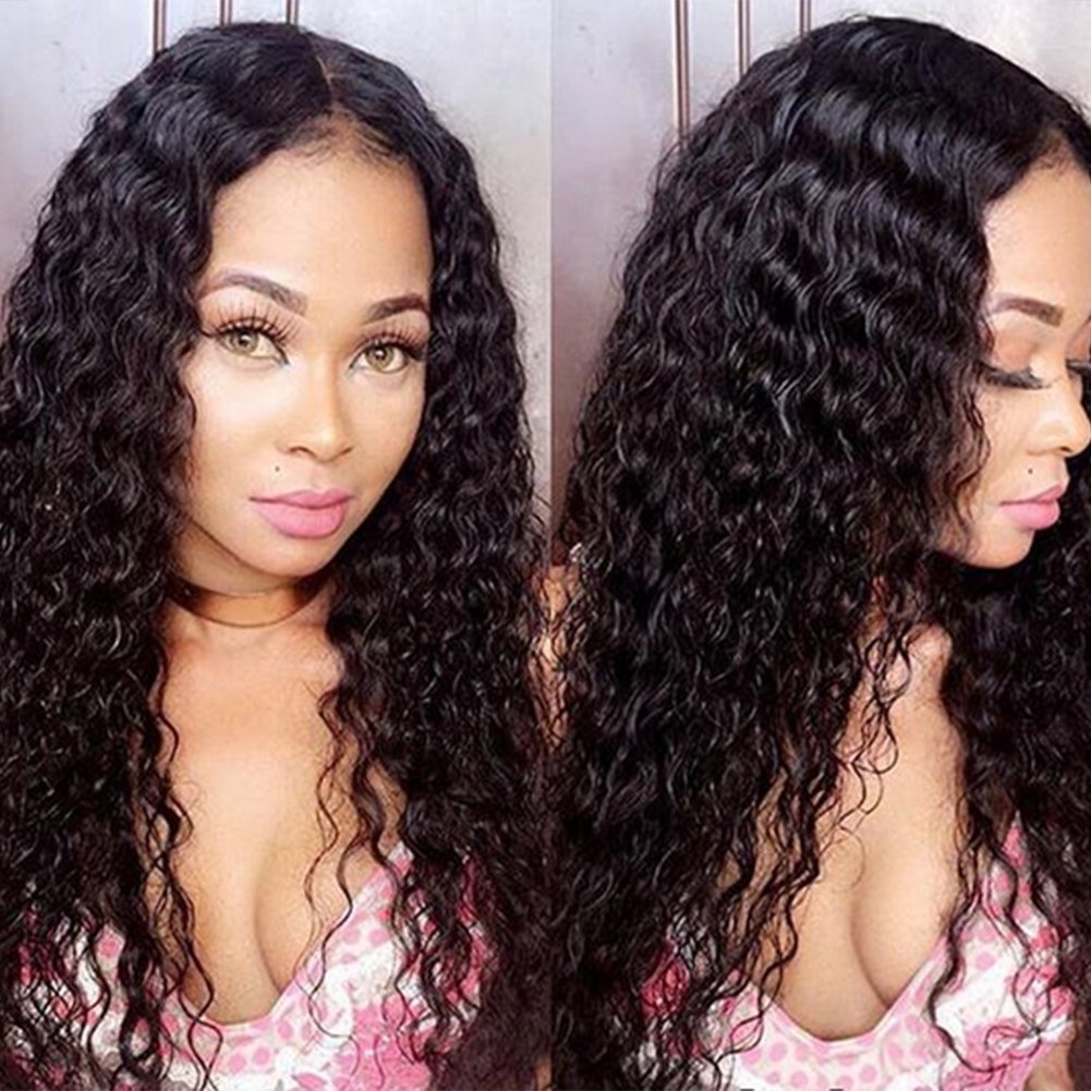 Transparent hd Curly Lace Front Human Hair Wigs-Glueless 130% Density Brazilian Virgin Remy Wigs with Baby Hairs for African Americans 12 inch Natural