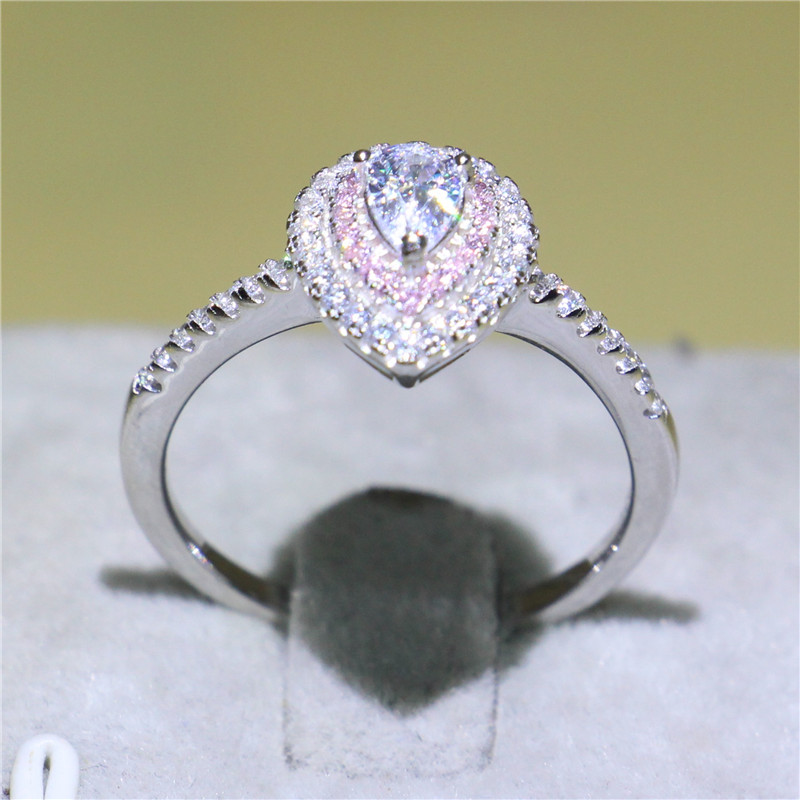 Real 925 Silver Wedding Jewelry Pear Cut Water Drop White/Pink Sapphire CZ Ring For Bridal Exquisite Gift Size 5-10
Real 925 Silver Wedding Jewelry Pear Cut Water Drop White/Pink Sapphire CZ Ring For Bridal Exquisite Gift Size 5-10