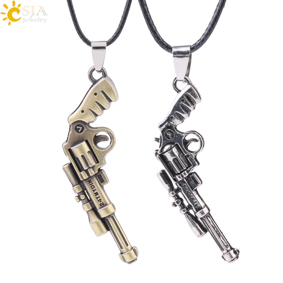 CSJA Brand Steampunk Necklaces for Men Charms Weapon Jewelry Women Hip Hop Pistol Gun Choker Pendant Necklace Vintage Jewellery Gift S191, Silver
CSJA Brand Steampunk Necklaces for Men Charms Weapon Jewelry Women Hip Hop Pistol Gun Choker Pendant Necklace Vintage Jewellery Gift S191, Silver