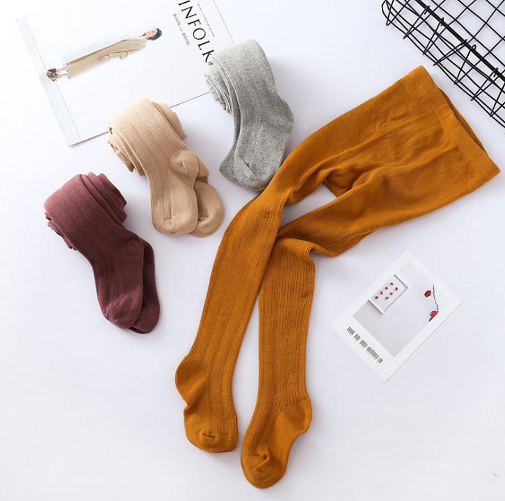 Kids Vertical Stripe Leggings Children Cotton Knitting Tight Pants Girl Dance Stocking Pantyhose 10 Pcs Wholesale