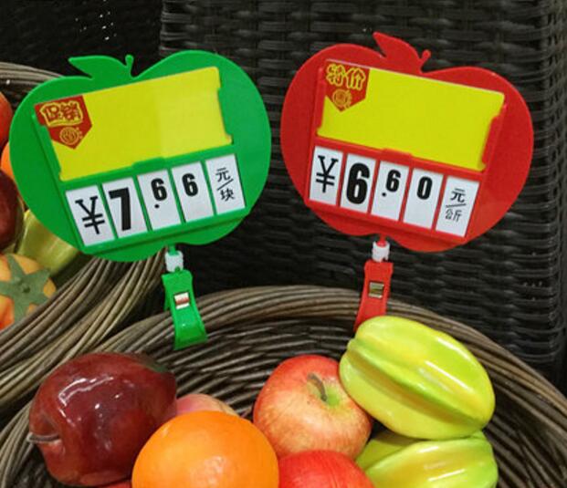 

Supermarket pop clip price tag board pop sign clip holder seafood vegetable fruit advertising frame tag display clamp 5pcs