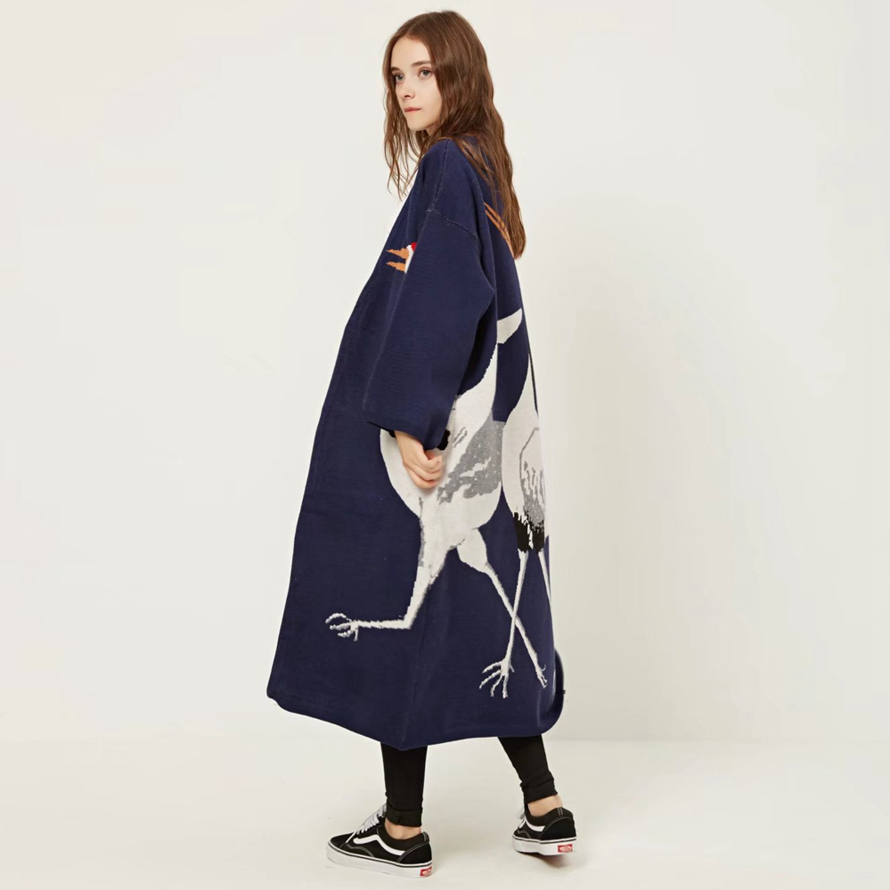 CHICEVER Stork Female Cardigan Sweater for Women's Winter Jumper Coat Female Kimono Vintage Knitted Long Trench Windbreaker, Navy
CHICEVER Stork Female Cardigan Sweater for Women's Winter Jumper Coat Female Kimono Vintage Knitted Long Trench Windbreaker, Navy