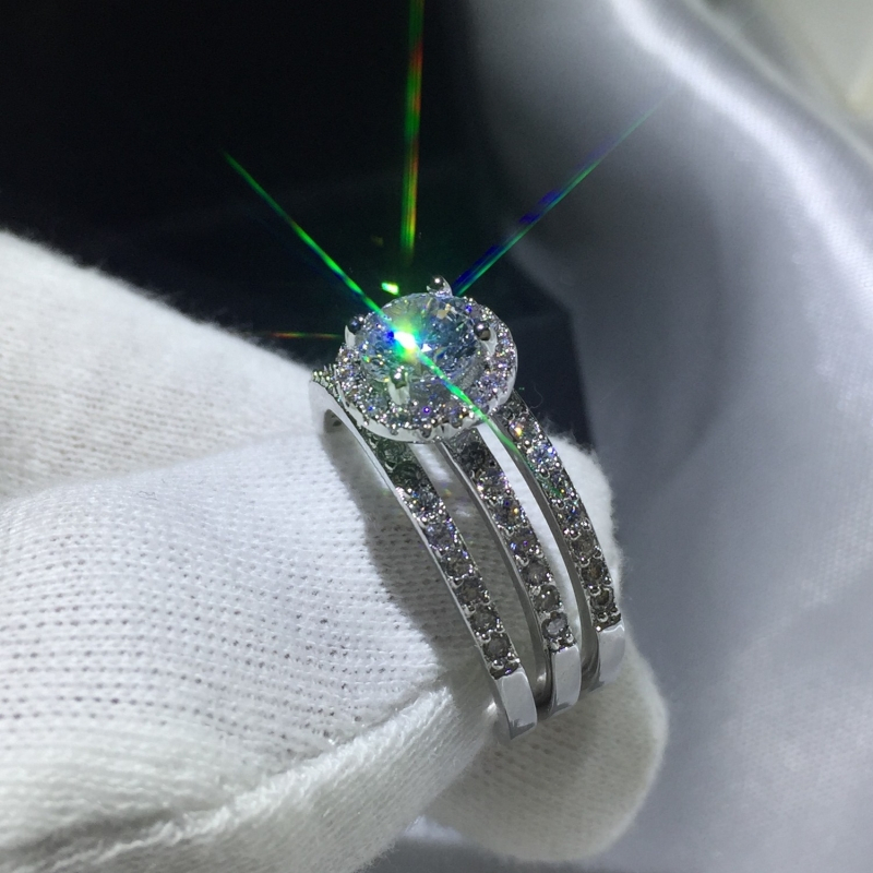 Fashion Jewelry 3-in-1 Engagement Jewelry Handmade Sterling Silver925 5A Zircon stone 10KT White Gold Filled Wedding Band Ring Set Sz 5-11
Fashion Jewelry 3-in-1 Engagement Jewelry Handmade Sterling Silver925 5A Zircon stone 10KT White Gold Filled Wedding Band Ring Set Sz 5-11