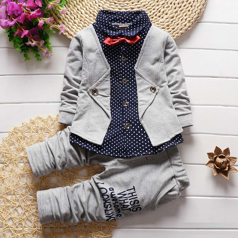 2018 Baby boy clothes spring formal kids clothes suit 2Pcs boys sets set Baby born gentleman toddler boy clothes birthday dress