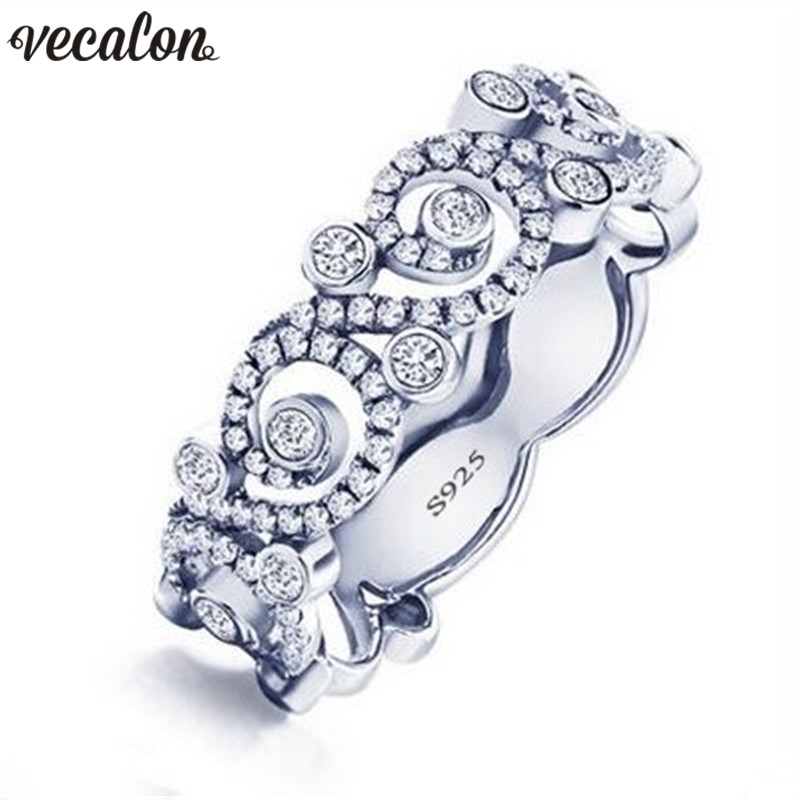 Flower Jewelry 925 Sterling silver Engagement ring for women 5A Zircon Cz Female wedding band rings mother's gift