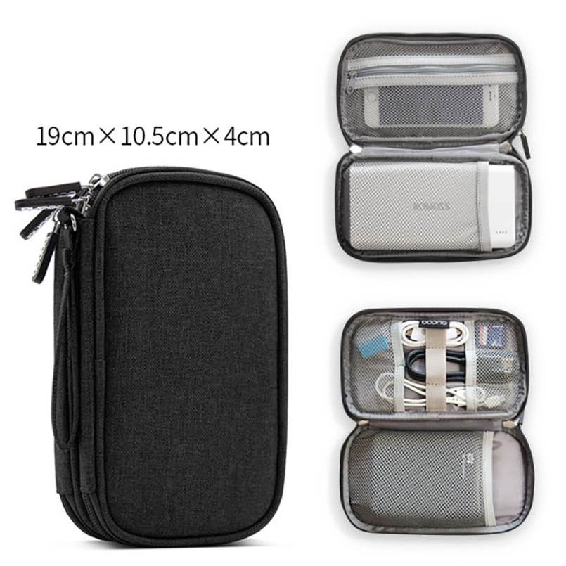 JILIDA Oxford Cloth Power Bank Pouch Electronics Accessories USB Cable Earphones Storage Bag Travel Digital Gadget SD Organizer