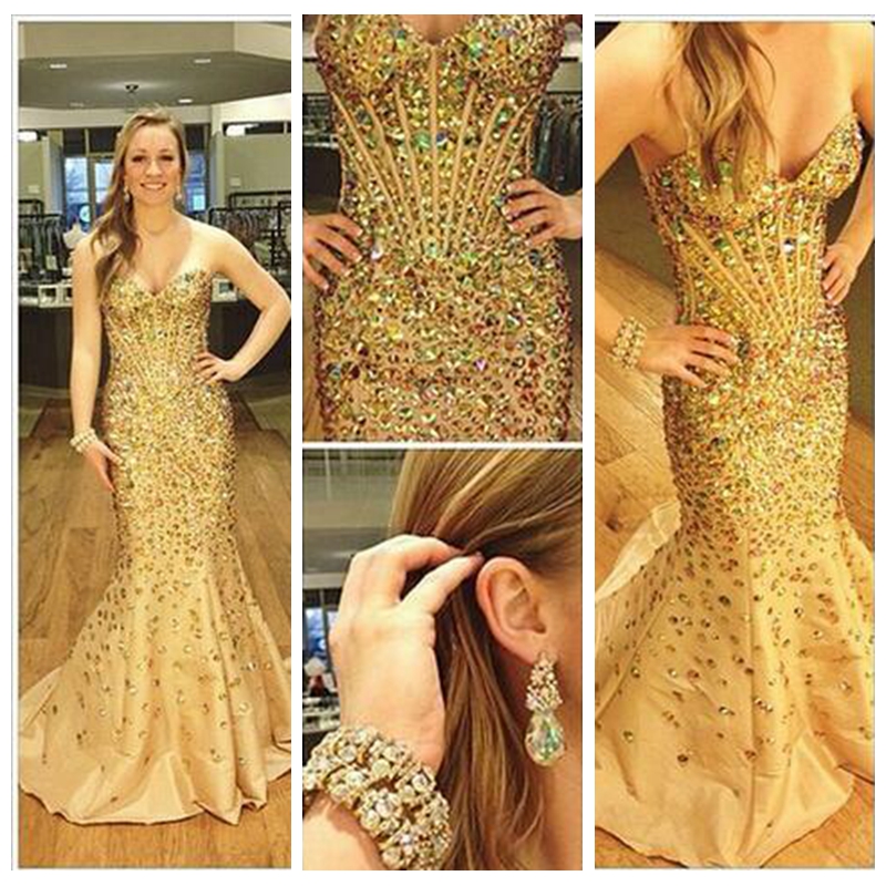 Luxury Customized Vestido De Festa 2018 Gold Sweetheart Beaded Long Mermaid Prom Dresses Sweep Train Slim Cheap Fishtail Evening Dress, Silver
Luxury Customized Vestido De Festa 2018 Gold Sweetheart Beaded Long Mermaid Prom Dresses Sweep Train Slim Cheap Fishtail Evening Dress, Silver