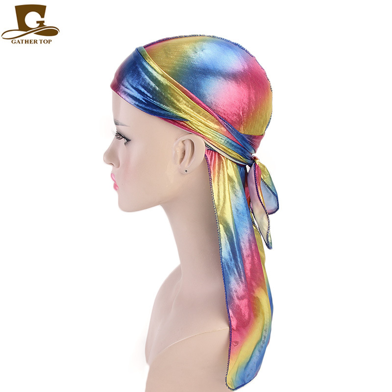 Women Headband Reese Silk Long Tail Pirate Hat Baotou Hair Band Hip Hop Cloak Cap DURAG Hair Accessories Free Shipping