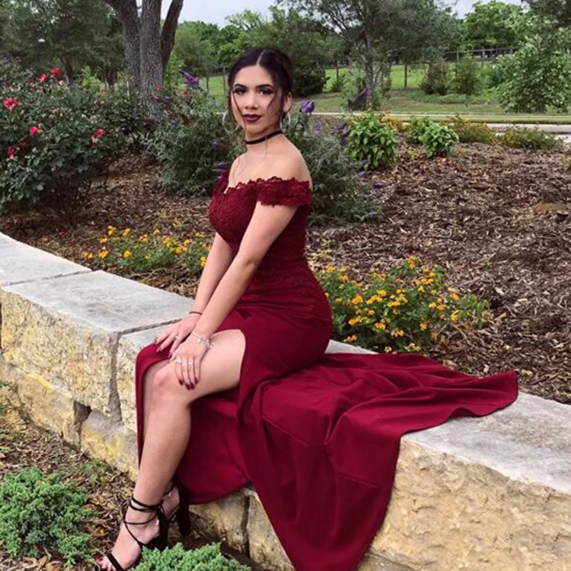 Sexy Mermaid Prom Evening Dresses Lace off shoulder Sleeves Party Long Burgundy Elegant Evening Formal Dresses, Silver
Sexy Mermaid Prom Evening Dresses Lace off shoulder Sleeves Party Long Burgundy Elegant Evening Formal Dresses, Silver