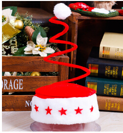 Christmas Spiral Spring Caps Children Adult Red Christmas Hat With White Plush Merry Christmas For New Year Decoration