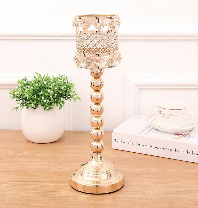 peculiar metal golden finish candle holder with crystals wedding candelabra holder centerpiece home decoration candlesticks WT077
