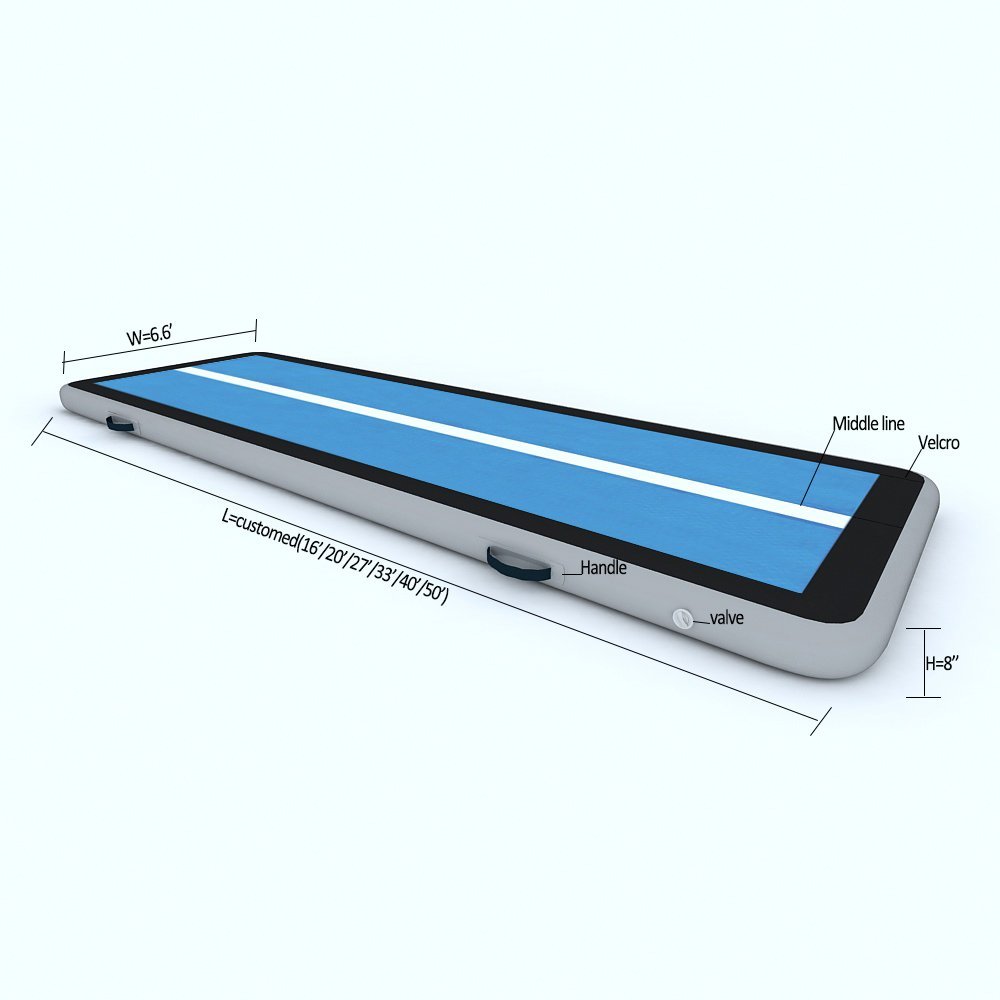 come with a pump 4x1x0.2m inflatable gymnastics mat air track taekwondo floor tumbling mat martial arts training air cushion