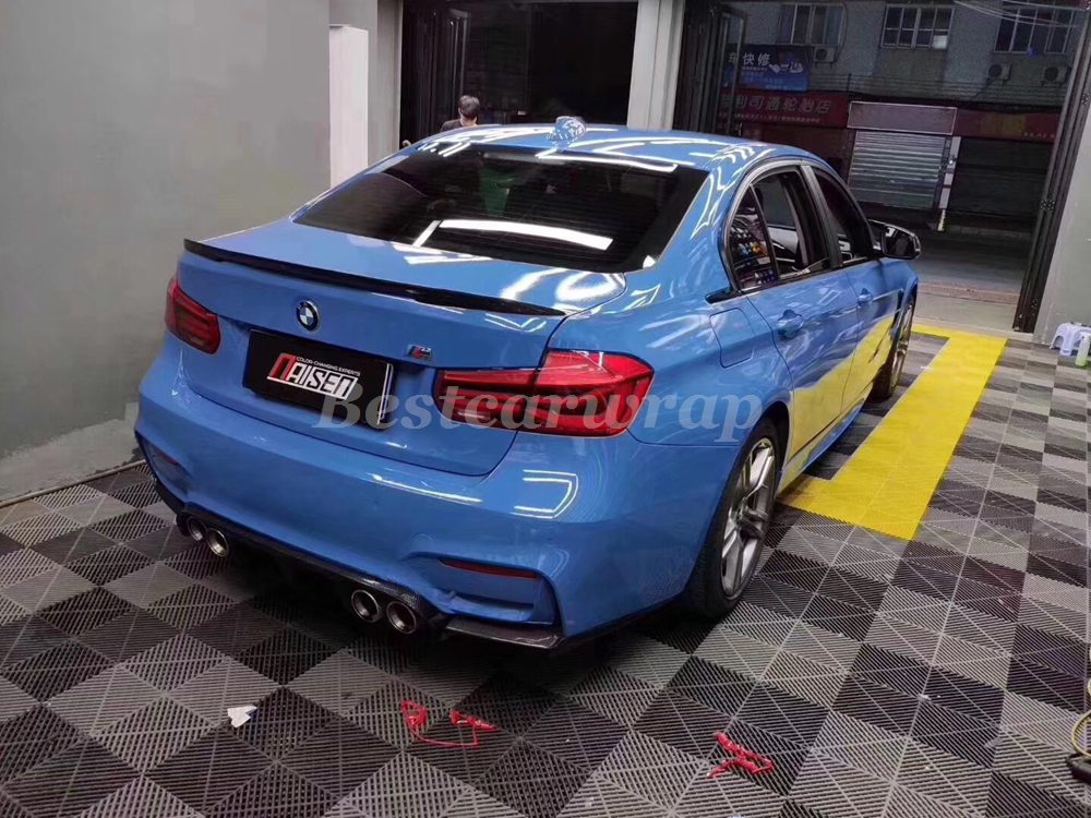 Abu Blue Shiny Gloss Vinyl Wrap For Whole Car Wrap Covering With Air bubble Free Lke 3M quality Low tack glue foil Size:1.52*20m( 5x67ft