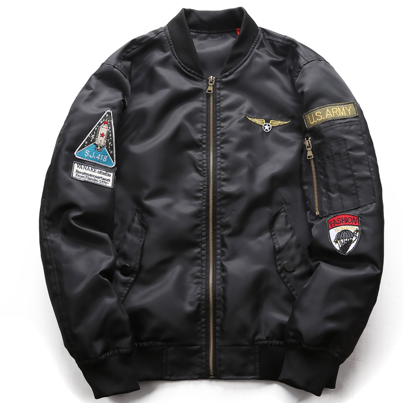 New Mens Designer Bomber Jacket 3 Colors Street Style MA1 Jacket for Male Leisure Stand Collar Jacket Windbreaker Plus Size M-6XL, Black
New Mens Designer Bomber Jacket 3 Colors Street Style MA1 Jacket for Male Leisure Stand Collar Jacket Windbreaker Plus Size M-6XL, Black