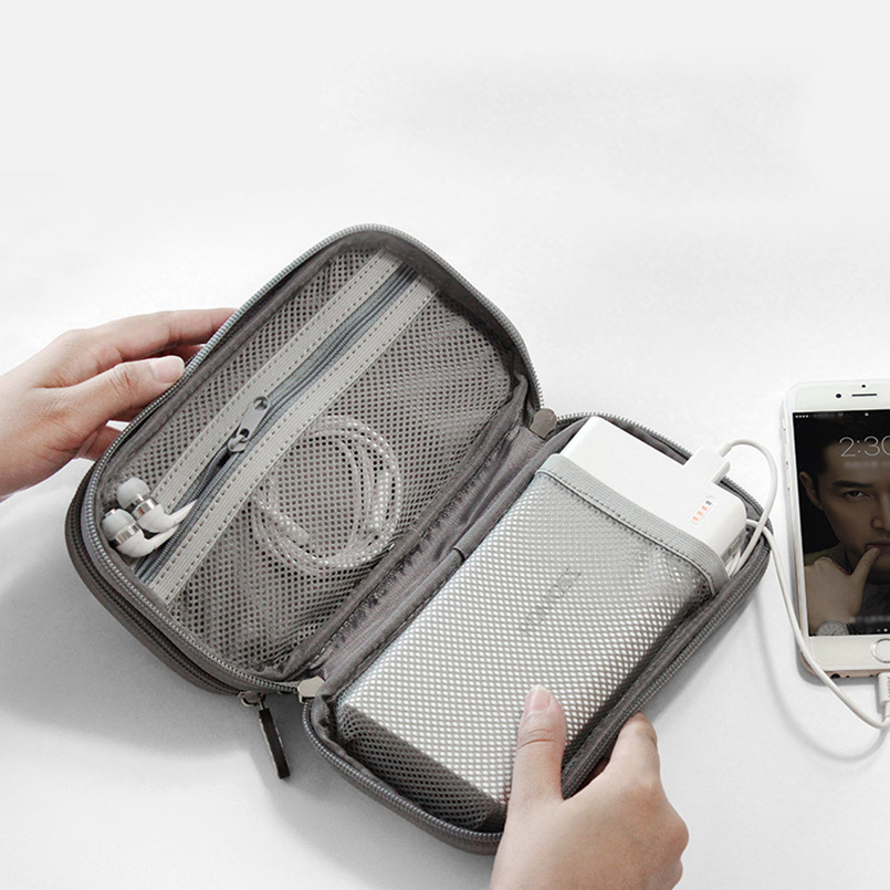 JILIDA Oxford Cloth Power Bank Pouch Electronics Accessories USB Cable Earphones Storage Bag Travel Digital Gadget SD Organizer