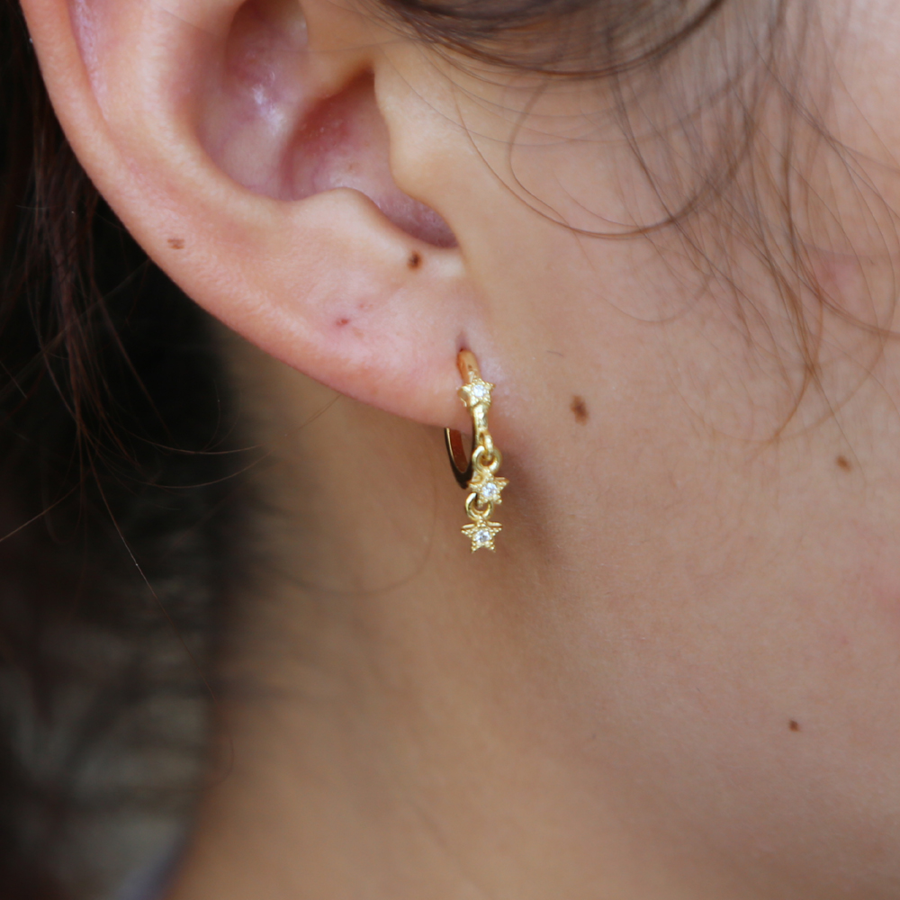 mini circle hoop star charm earring for women 925 sterling silver christmas gift delicat dainty silver jewelry