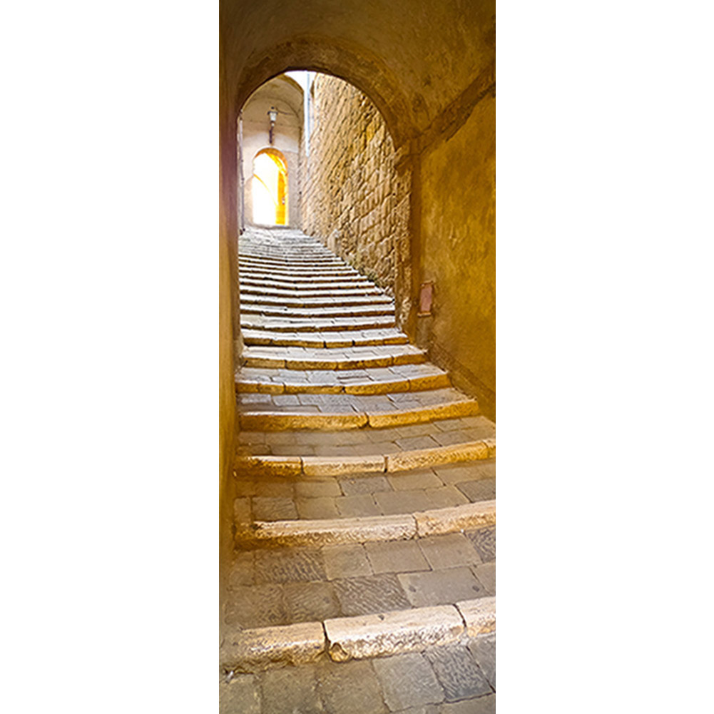 2Pcs/set Stone Steps Door Stickers European Style Wall Sticker for Bedroom Living Room Decor Poster PVC Waterproof Decal