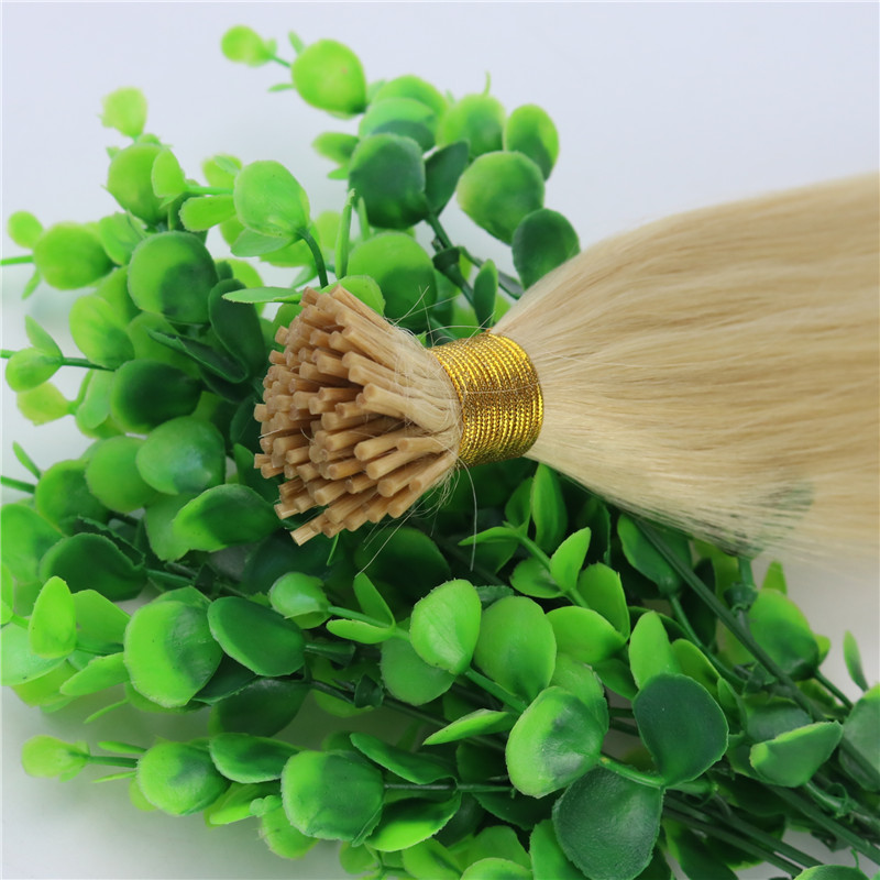 I-tip Brazilian Hair Extensions Blonde 100Strands 613# Light Blonde Brazilian Straight Human Hair Extensions No Shedding No Tangle