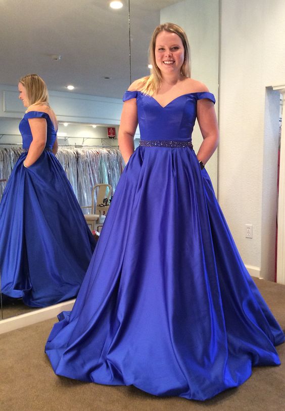 2022 Royal Blue Plus Size Prom Dresses Off The SHoulder Beads Sash Floor Length Vestido De Festa Feather Party Dresses Evening Wear MP170, Dark navy
2022 Royal Blue Plus Size Prom Dresses Off The SHoulder Beads Sash Floor Length Vestido De Festa Feather Party Dresses Evening Wear MP170, Dark navy