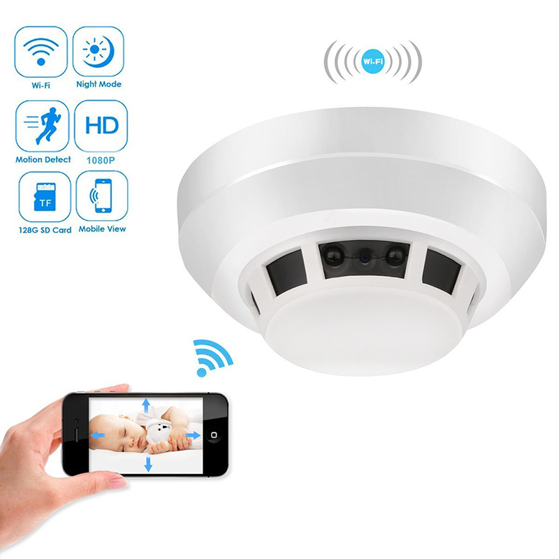 1080P Wi-Fi Smoke Detector Mini Camera DVR Motion Detection Night Vision Wireless IP Camera Indoor Baby Pet Monitor Remote Real Time Video
1080P Wi-Fi Smoke Detector Mini Camera DVR Motion Detection Night Vision Wireless IP Camera Indoor Baby Pet Monitor Remote Real Time Video