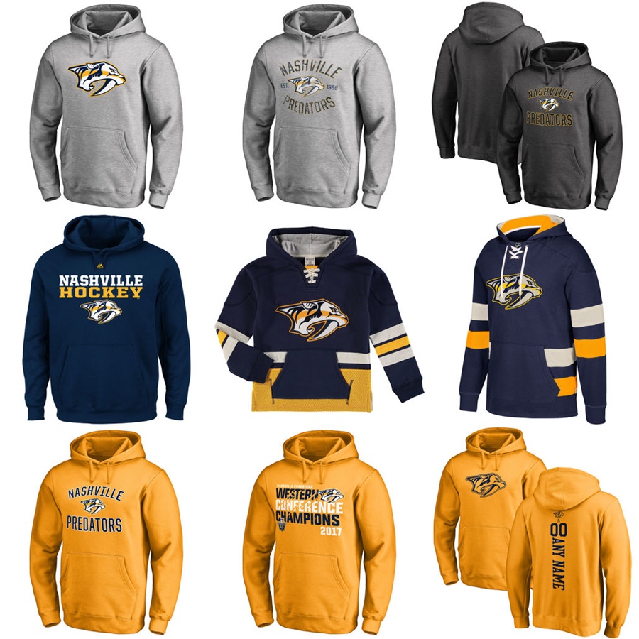 Custom Mens Womens Kids Nashville Predators Cheap Top Quality Embroidery Navy Red Grey Ice Hockey Hoodies with Any Name&Any No., Grey1
Custom Mens Womens Kids Nashville Predators Cheap Top Quality Embroidery Navy Red Grey Ice Hockey Hoodies with Any Name&Any No., Grey1
