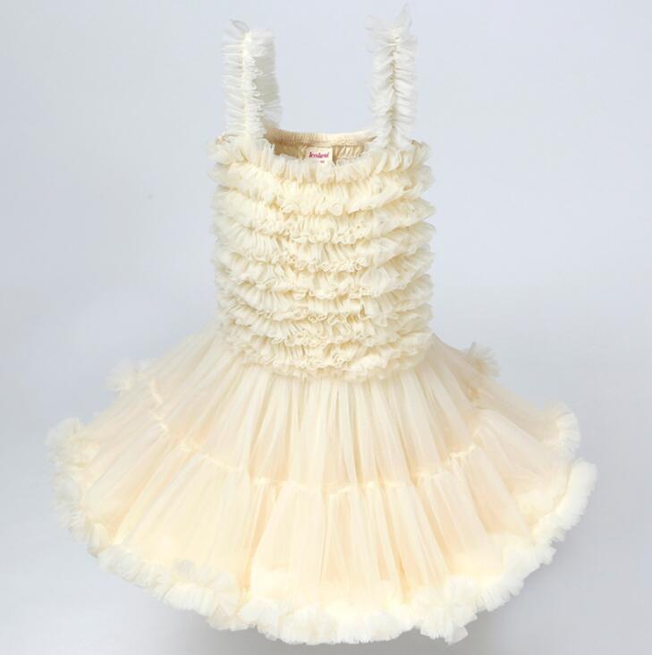 Cute Flower Girl Dresses Spaghetti Ruffle Tiered Tulle Short Birthday Party Toddler Pageant Dresses 6 Colors Little Girl Prom Gowns