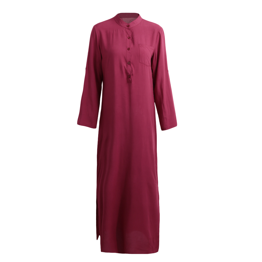 Autumn Plus Size 5XL Women Shirt Dress Retro Long Maxi Dress Elegant Ladies Long Sleeve V neck Split Long Gowns Robe female D1891301