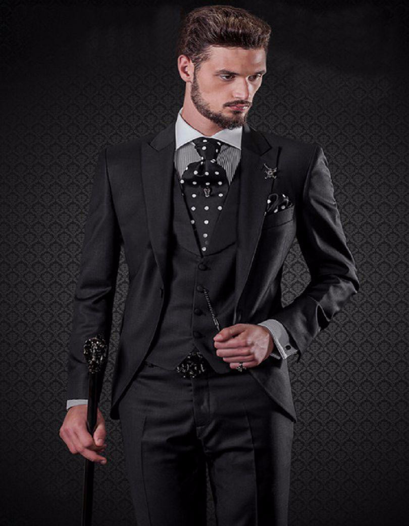Custom Design High Quality Peaked Lapel Trim Fit Black Groom Tuxedos Men Party Groomsmen Suits in Wedding Tuxedos(Jacket+Pants+Tie+Vest) 258, Same as image
Custom Design High Quality Peaked Lapel Trim Fit Black Groom Tuxedos Men Party Groomsmen Suits in Wedding Tuxedos(Jacket+Pants+Tie+Vest) 258, Same as image