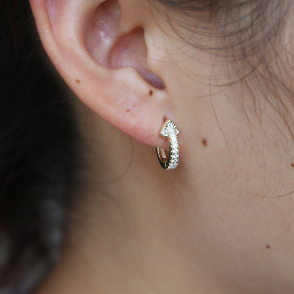 cz vermeil gold mini hoop earring 10mm small hoops minimal dainty delicate 925 sterling silver women earring