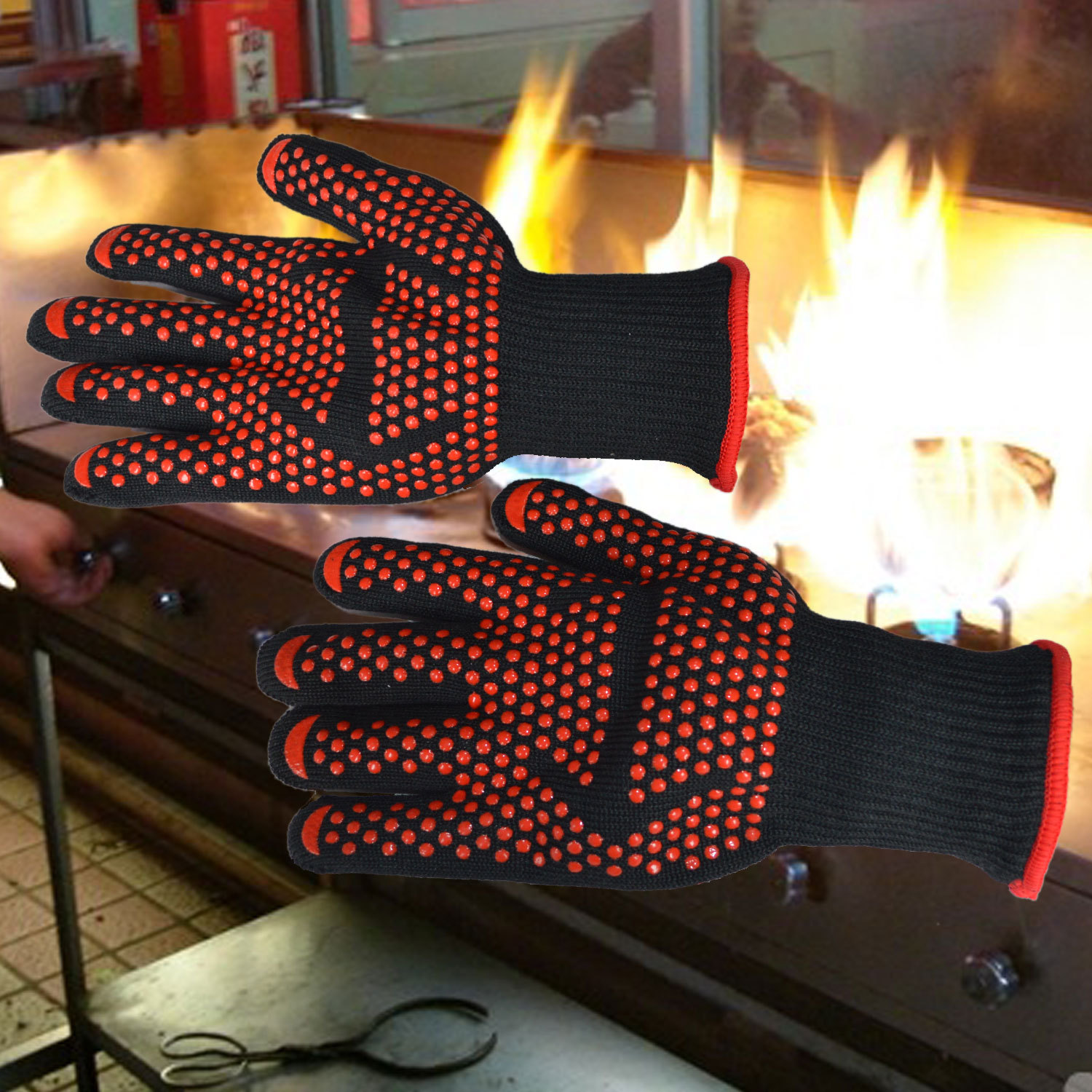 Oven Bakery Microwave Silicone Heat-Resistant Fireproof Gloves Baking BBQ Grilling Cooking Anti Perm Gloves Extra Forearm Protection
Oven Bakery Microwave Silicone Heat-Resistant Fireproof Gloves Baking BBQ Grilling Cooking Anti Perm Gloves Extra Forearm Protection
