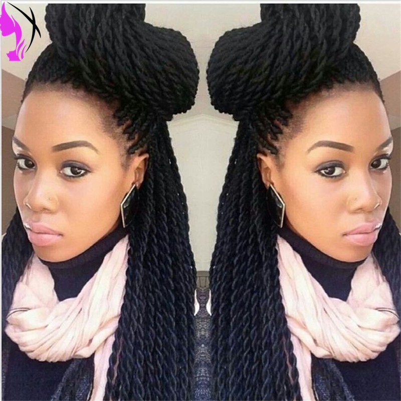 Sexy Africa america women style Ombre brown Braided Wigs with baby Hair 180density synthetic full lace front twist Wigs