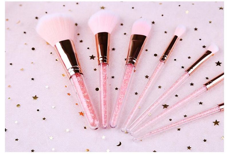HOT Makeup Brushes Set 7 PCS Professional ZOERYA Flow Sand Drill Make-up Brush With Pink Bag DHL FREE