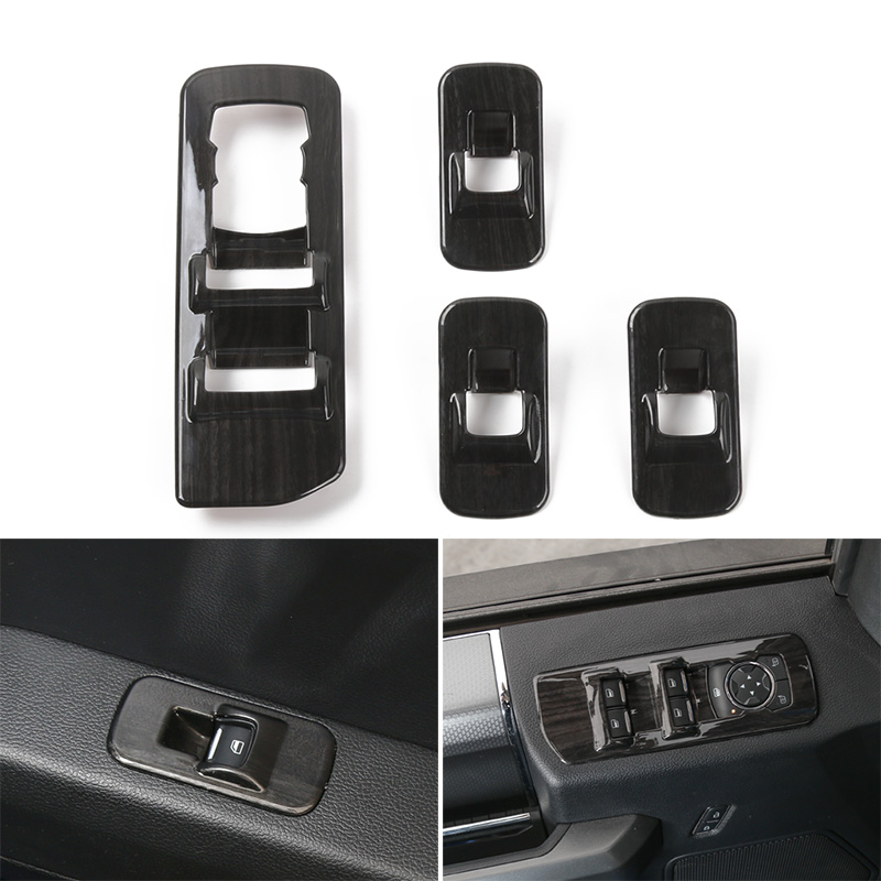 ABS Car Windows Lift Switch Panel Decoration Frame Cover For Ford F150 2015+ Auto Interior Accessories