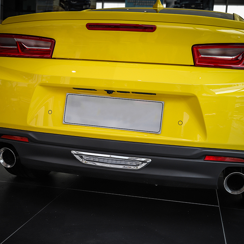Car Tail Rear bumper Fog Lamp Light Decoration Cover Stickers ABS Exterior Accessories For Chevrolet Camaro 2017 Up Car Styling