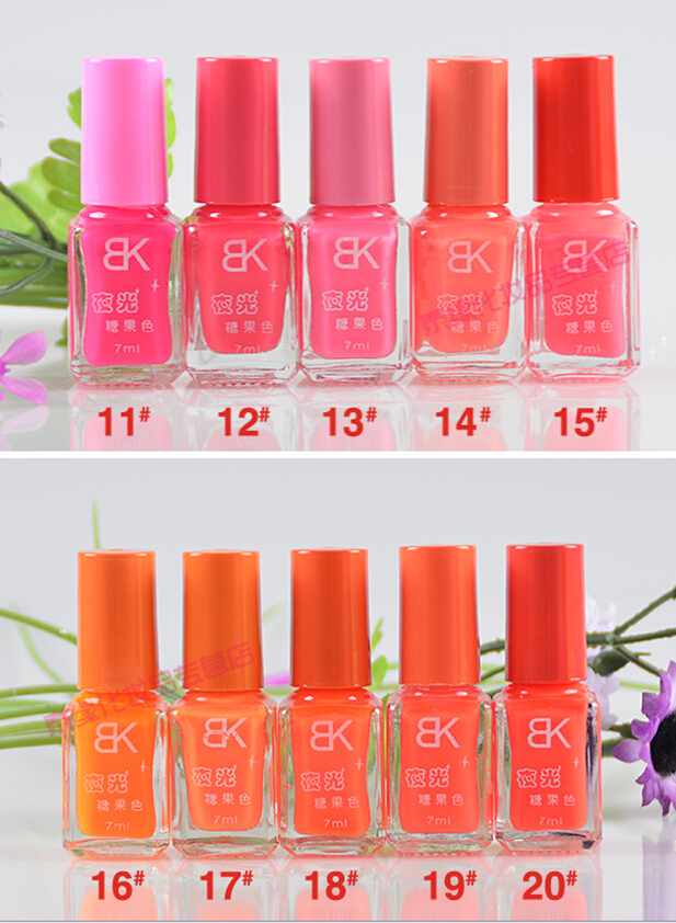 20 Candy Colors Nail Polish Glow in the Dark Nail Polish Fluorescent Nail Art Polish Enamel Cheap Price