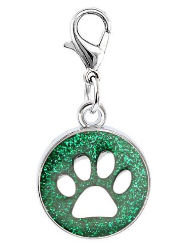 20PCSlot Colors 18mm footprints Cat Dog paw print hang pendant charms with lobster clasp fit for diy keychains fashion jewelrys