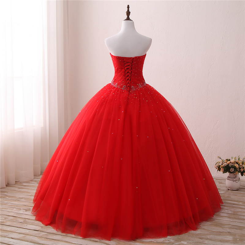 new arrived 100 real photo red quinceanera dresses ball gown with beaded sweet 16 dress for 15 years pageant gown